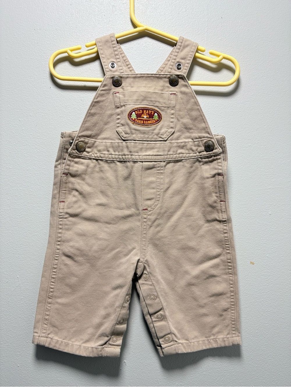 Old Navy Tan Canvas Toddler Overalls